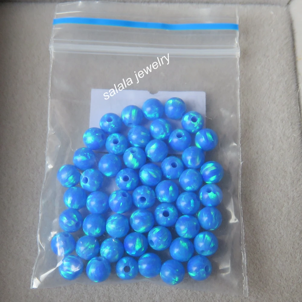 100pcs/lot 4mm Round Ball Opal Beads op05 Dark blue Synthetic Full Drilled for Bracelet | Украшения и аксессуары