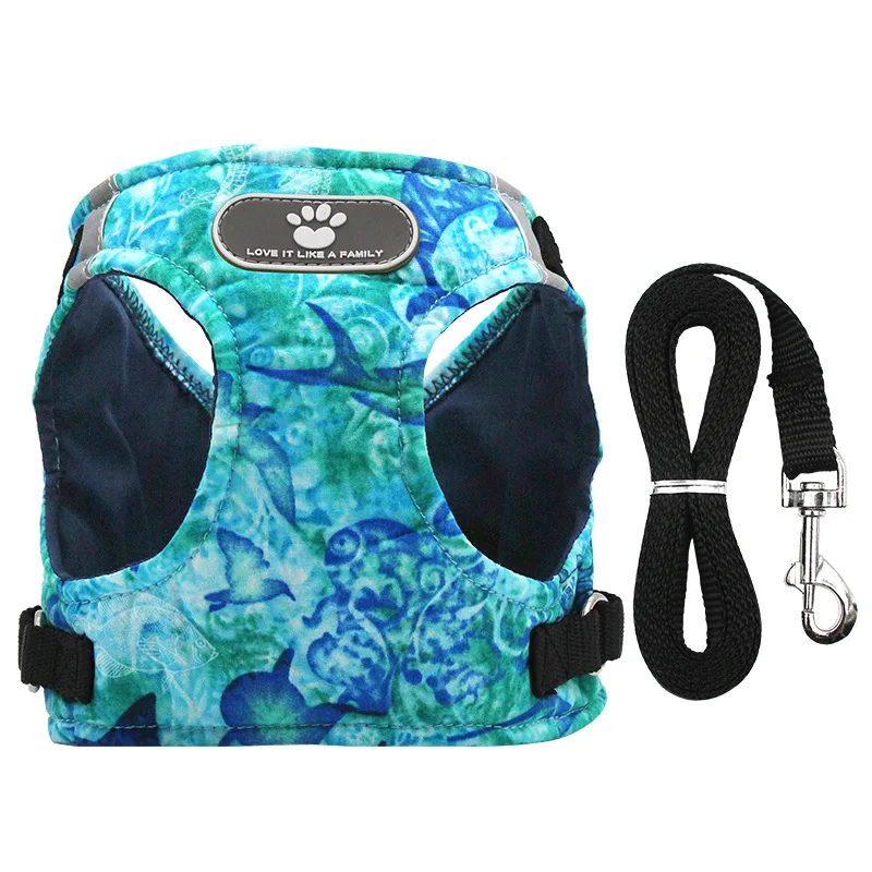 Стеганая жилетка для собак и кошек регулируемый Светоотражающий ошейник поводок