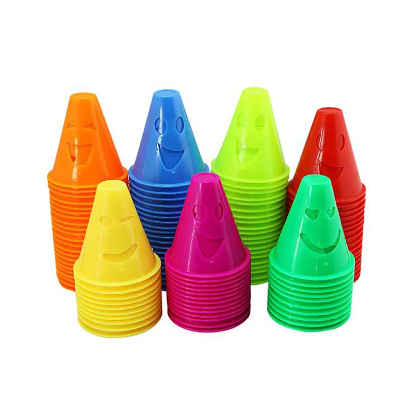 20pcs/Lot Funny Wink Style Skate Pile Cup Windproof Roller Skating Cone Agility Training Marker Slalom Skateboard Cones MC889 | Спорт и