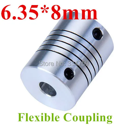 

3pcs/lot flexible shaft 6.35mm*8mm Stepper Motor Shaft Coupler 6.35mmx8mm flexible shaft couplings