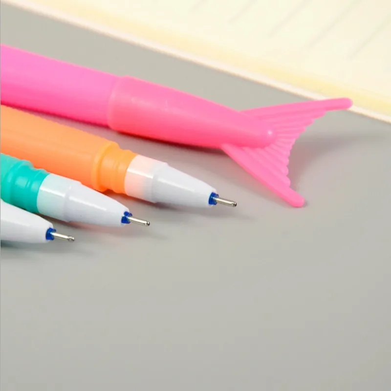 4 шт./лот милые цветные кавайные ручки с гелевыми рыбками канцелярские
