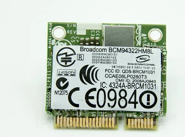 SSEA  Broadcom BCM94322HM8L 802.11a/b/g/n 2, 4G/5 ,  Mini PCI-E,   300 /,