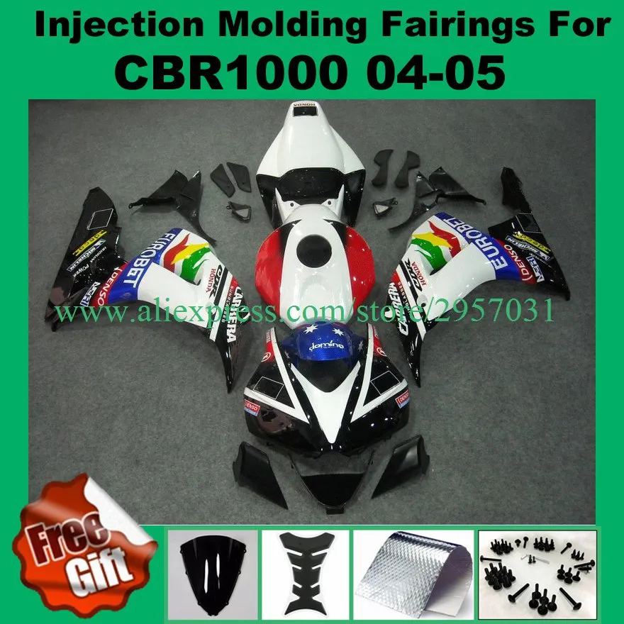 

Free screws+gifts Injection For HONDA CBR 1000RR 04 05 CBR1000 RR 04-05 1000 RR Red White m2353 CBR1000RR 2004 2005 Fairing