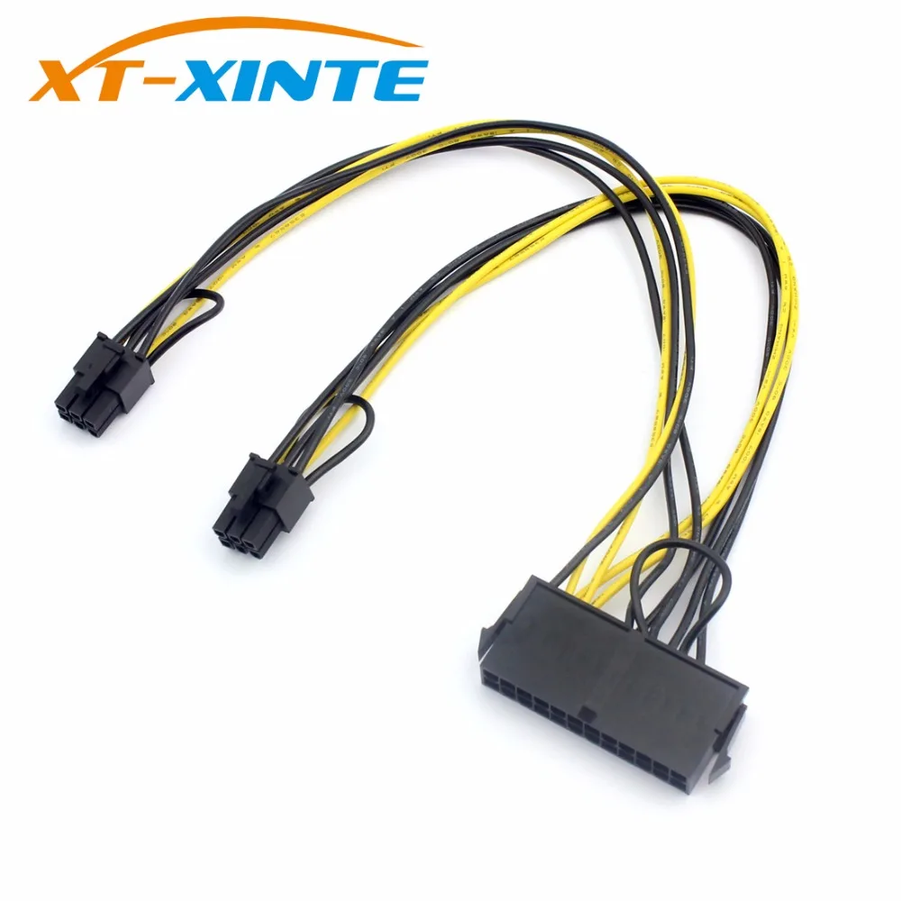 ATX 24Pin к двойной 6 Pin PCI E видеокарта кабель питания с загрузкой Express графический