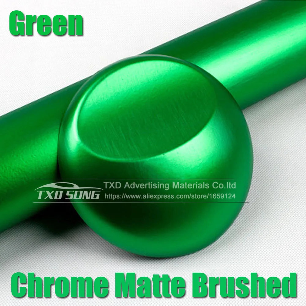 

High Quality Matte Chrome Green Brushed Metallic Vinyl Film Sticker Bubble Free Brushed Metallic Car Wrapping Green brushed film