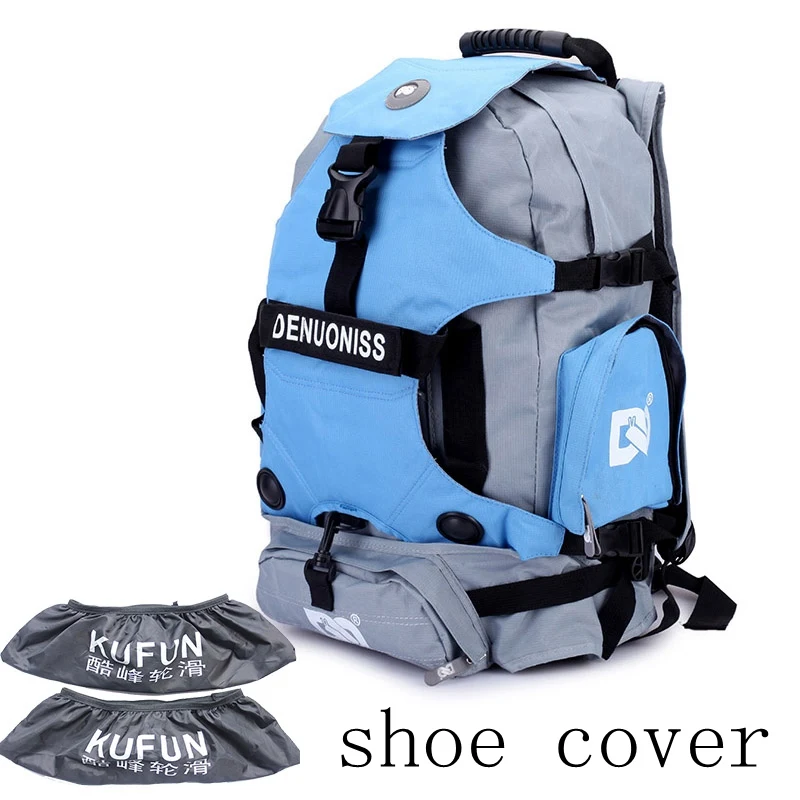 L blue x shoe cover Встроенный рюкзак для коньков, сумка для роликовых коньков, обувь, рюкзак, сумка для роликовых коньков, рюкзак для взрослых, рюкзак, сумка через плечо - Цвет: L blue x shoe cover