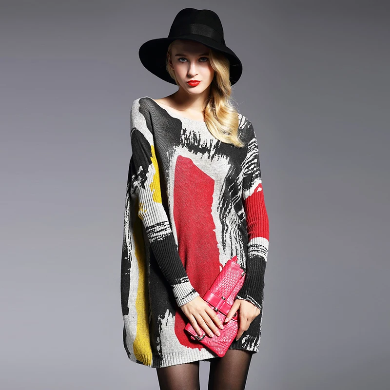 2019 осеннее новое платье-свитер большого размера для женщин зимние пуловеры с