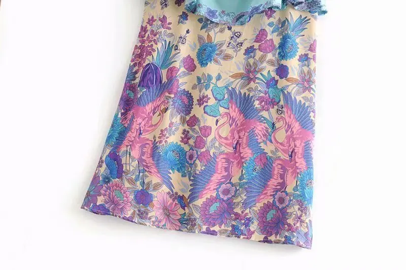 Женское мини платье H. SA бохо на бретельках Пляжное с цветочным принтом без