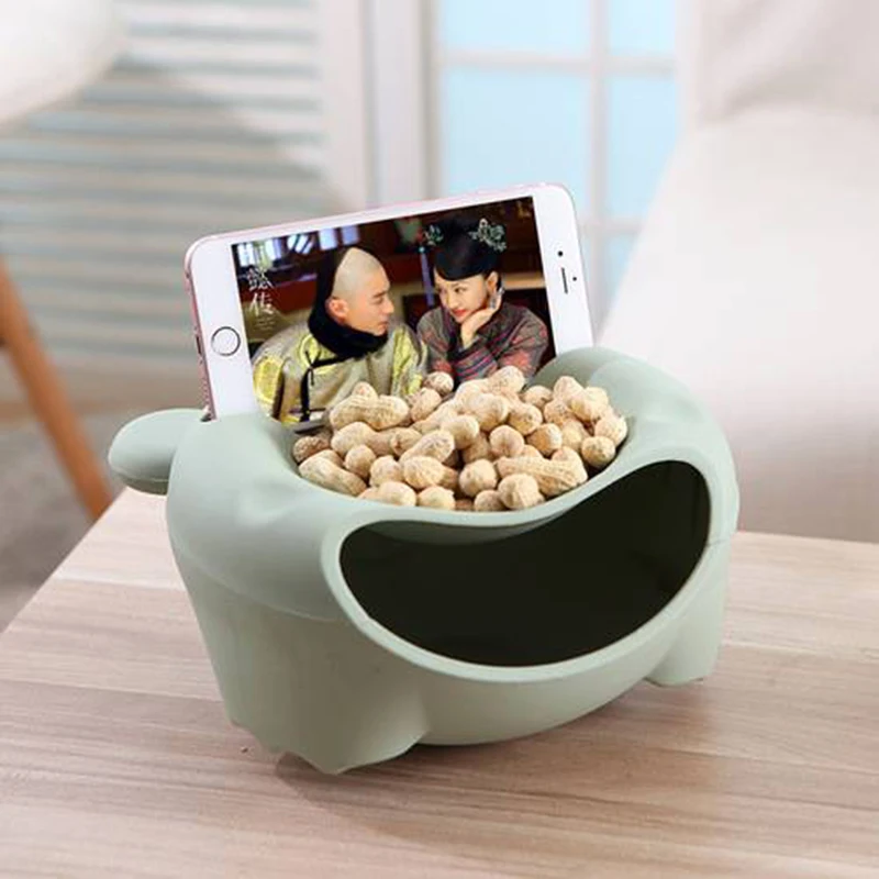 Fruit Plate Storage Bear Shape Cartoon Double Layer Snack Nuts Phone Holder New | Дом и сад