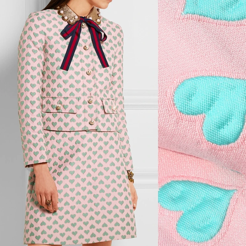 Жаккардовая жаккардовая парчовая плюшевая четкая ткань в форме сердца для