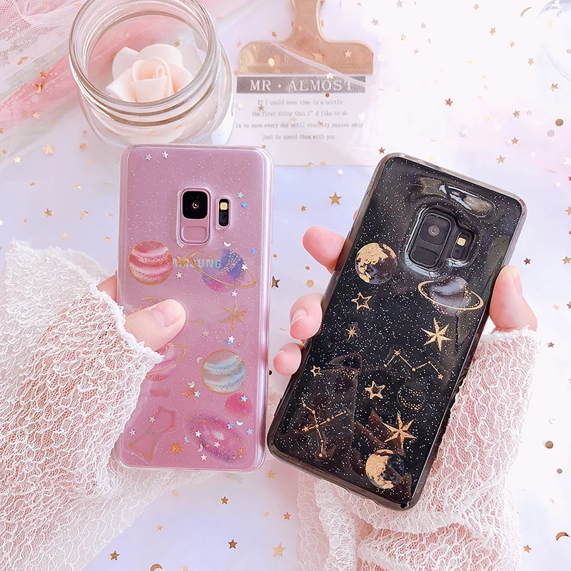 Модные блестящие звездное небо чехол для samsung Galaxy S7 край S8 S9 пию S10 Lite A3 A5 A7 J3 J5 J7 2017