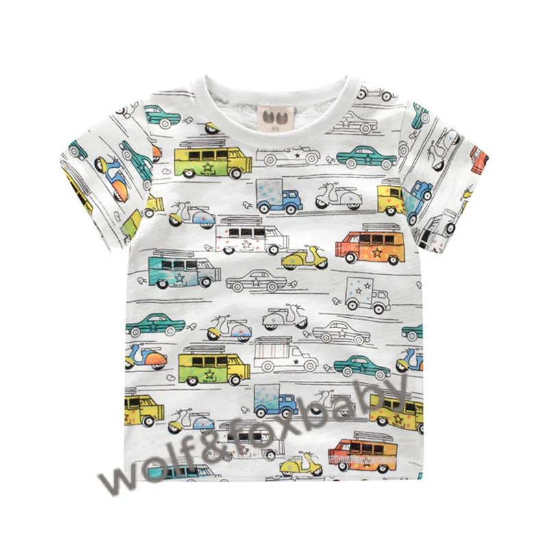 cars Розничная, футболка с короткими рукавами для детей от 2 до 10 лет классическая белая летняя детская футболка с рисунком - Цвет: cars