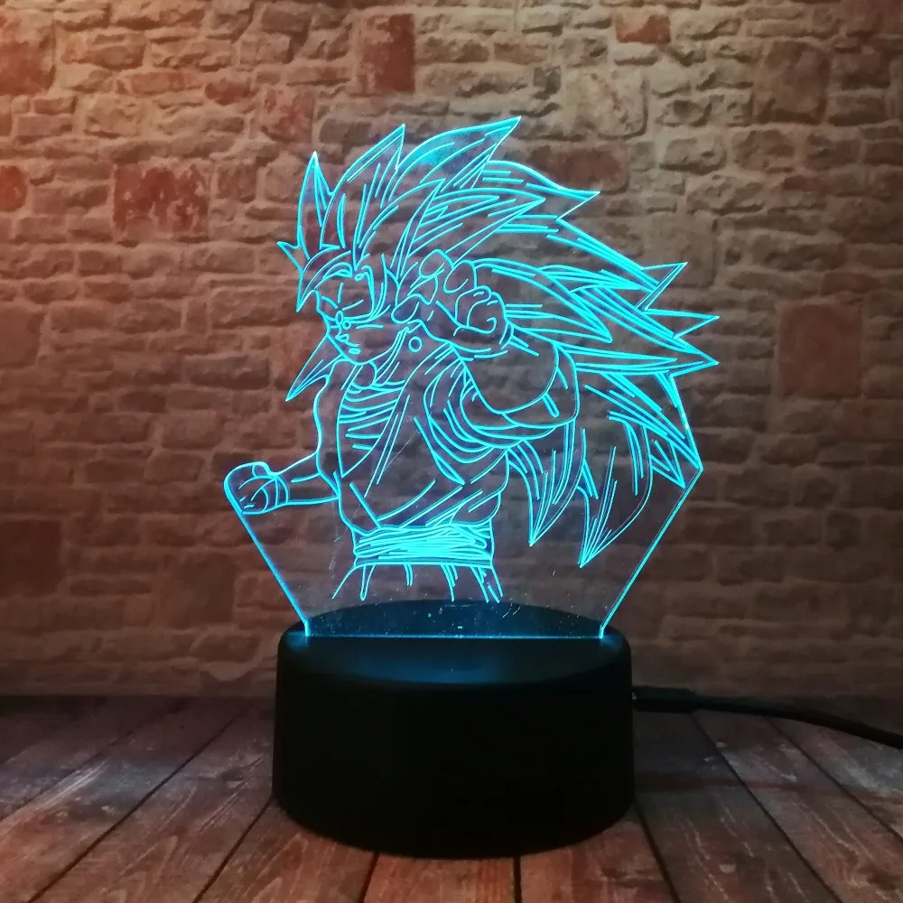 Luminaria Dragon Ball Z Super Saiyan 3d лампа с обезьяной Сон Гоку светодиодная 7 меняющимися