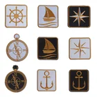 Нашивка с винтажным кораблем и якорем Prajna, нашивка с аппликацией, военная нашивка на руль, нашивки с утюгом для одежды, ткань для декора