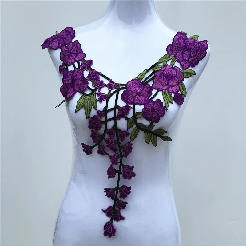 1 шт. фиолетовая серия кружевной воротник с вырезом цветочное и сердечко - Фото №1