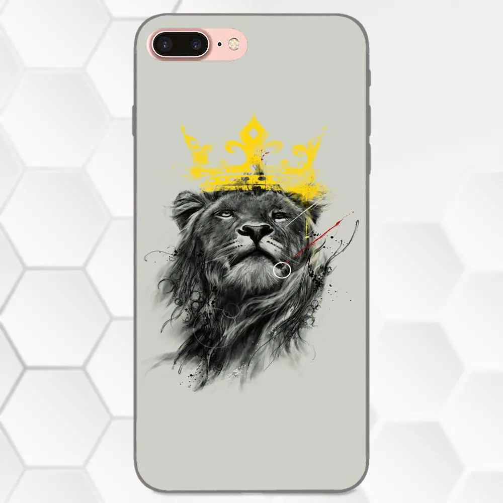 For Samsung Galaxy A3 A5 A6 A6s A7 A8 A9 Star Plus 2016 2017 2018 Soft Silicone TPU Black Case Accessories King Lion Drawing Art | Мобильные