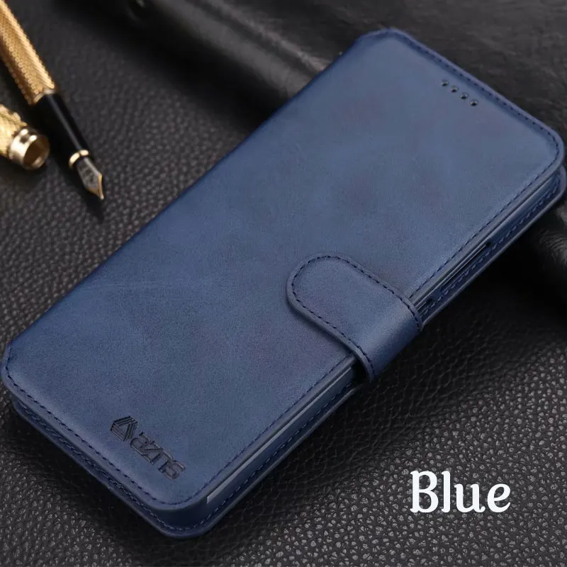 Из искусственной кожи чехол для huawei mate 20 10 9 Lite PRO Coque Флип Бумажник чехол для телефона для huawei P20 P10 P9 Lte P20 Pro honor 8X - Цвет: Blue