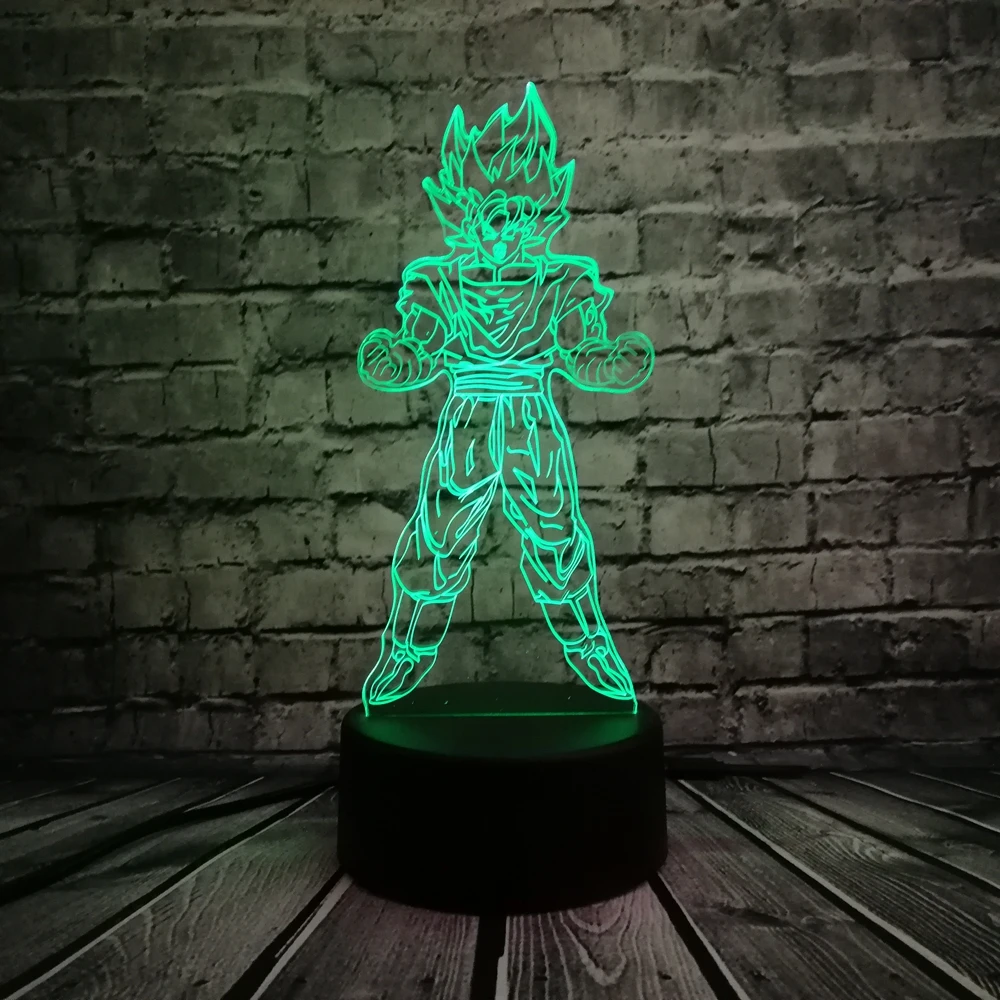 7 Dragon Ball Super Son Goku Kakarotto 3D настольная лампа Luminaria светодиодный ночник креативный