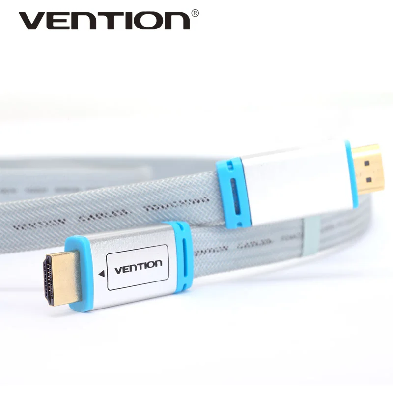 Плоский кабель HDMI Vention с металлической головкой штырь 2 0 в 3D 1080P для ПК HDTV PS3 Xbox