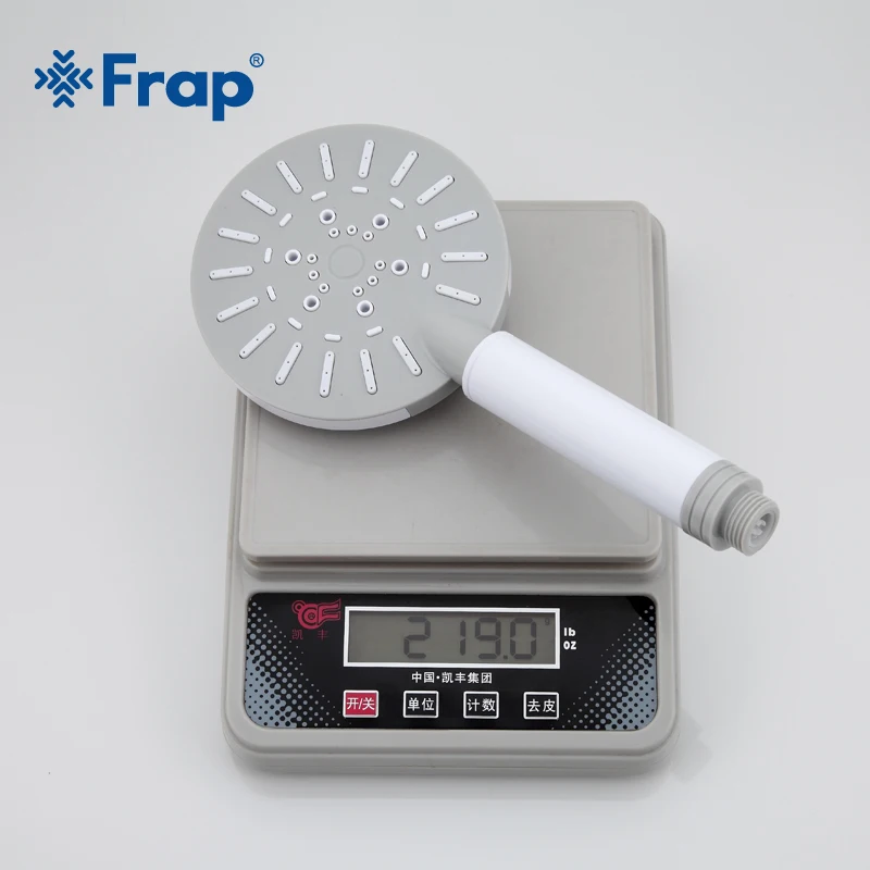 Frap четыре регулировки водосберегающая круглая серая ABS насадка для душа белая