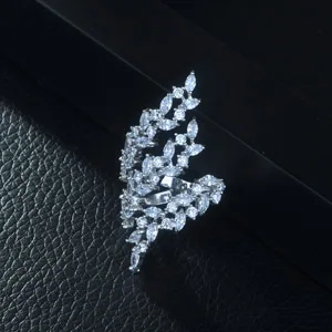 White HIBRIDE Новое поступление Роскошные AAA+ кубический цирконий Открытое кольцо для женщин белого цвета Аксессуары Ювелирные изделия Подарки R-258 - Цвет основного камня: White