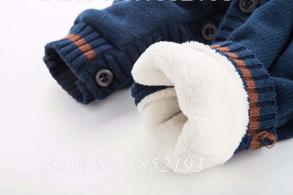 2016 Christmas Elk Baby Winter jumpsuits Newborn brand baby snowsuit warming thicken coral velvet Woolen sweater rompers Outwear | Детская