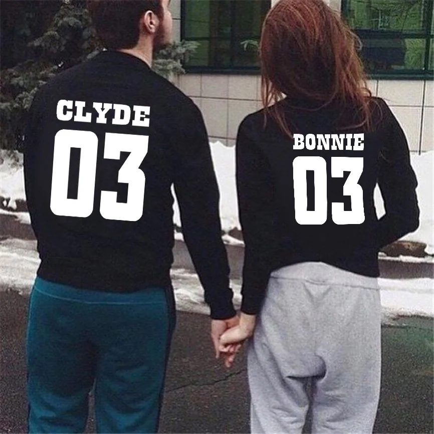 Bonnie Clyde 03 одинаковые свитшоты для пар Женские забавные крутые свитшоты для влюбленных модная одежда женские и мужские топы унисекс джемпер
