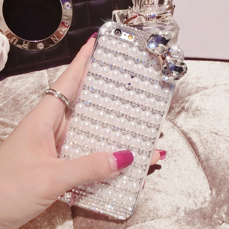 lady Crystal Bowknot Pearl Phone Cover Case For Samsung Galaxy A6 A8 Plus A9 Star Lite A7 A5 A3 2016 2017 2018 A6S A8S A9S Cases |