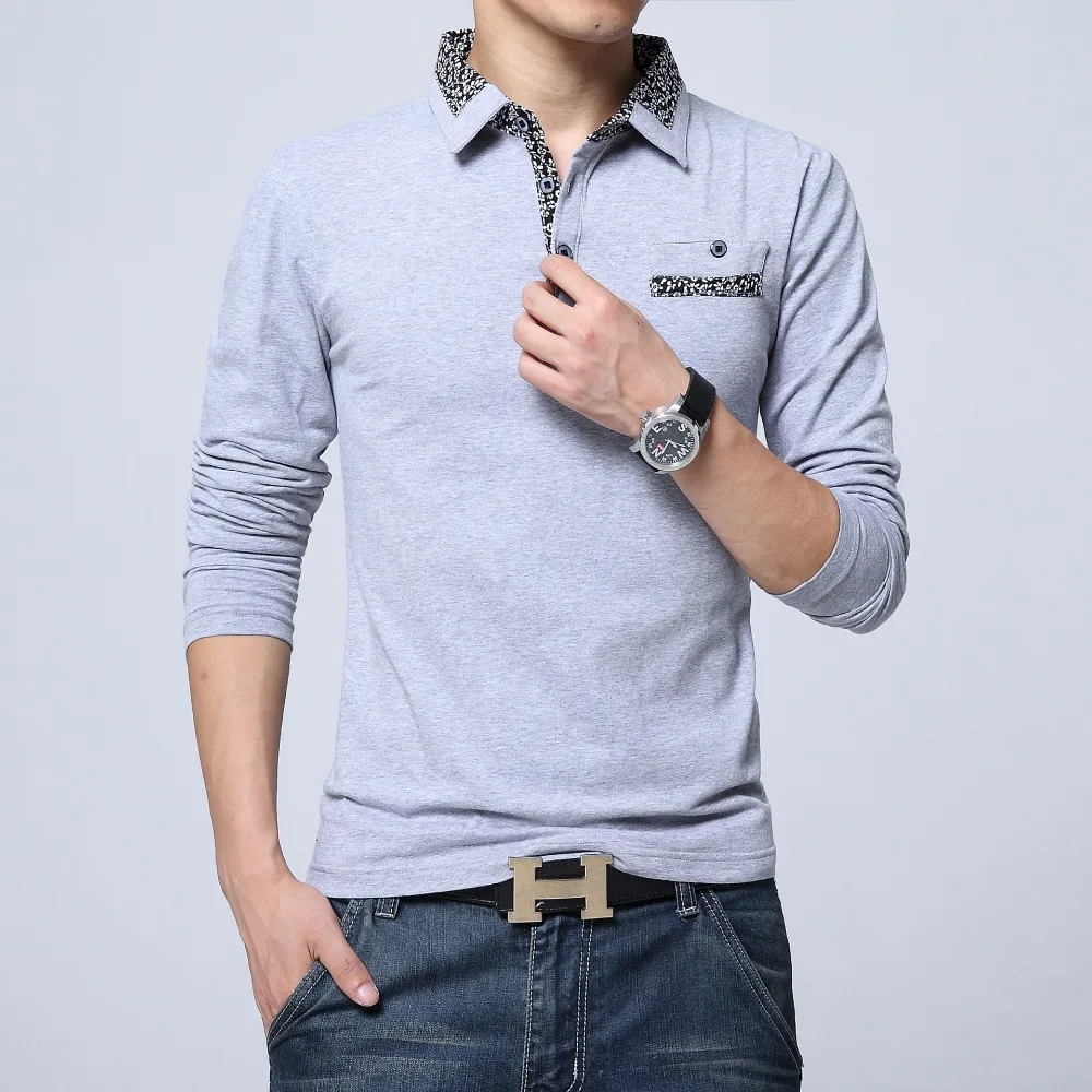 Бренд Mwxsd повседневная мужская рубашка поло модная однотонная приталенная