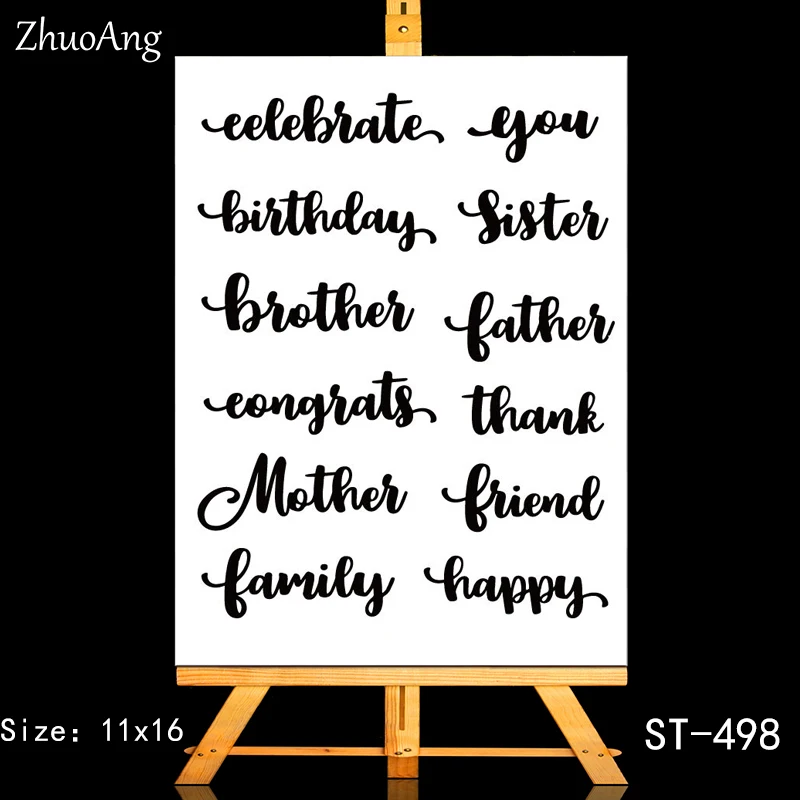 

ZhuoAng Graceful Handwriting Clear Stamps/Seals For DIY Scrapbooking/Card Making/Album Decorative Silicone Stamp Crafts