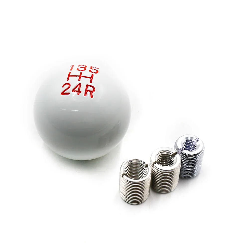 5 speed white Ручка переключения передач M12* 1,5 M10* 1,5 M8* 1,5 универсальная 5 скоростей/6 скоростей автомобиля Стайлинг ручной рычаг переключения передач чехол рычага - Название цвета: 5 speed white