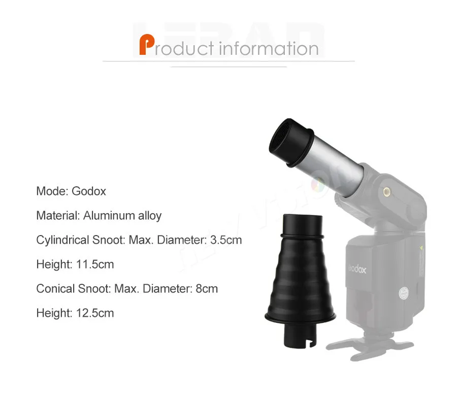 Godox AD-S9 Flash Snoot с сотовой сеткой для Witstro AD200 AD360II AD360 AD180 Flash Speedlite