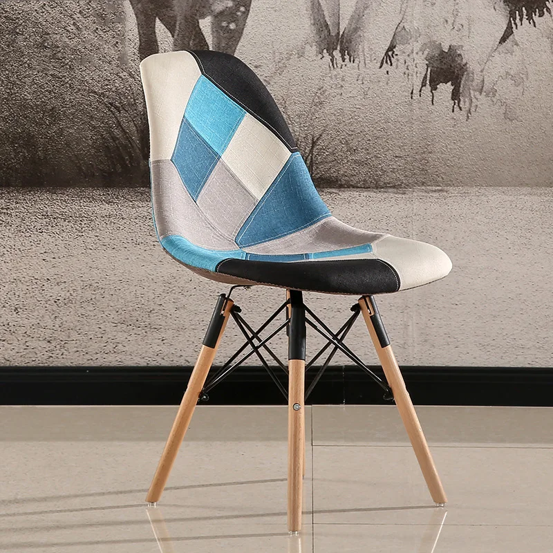 1 шт. стул для отдыха в гостиной с деревянными ножками Лоскутная Ткань мягкий