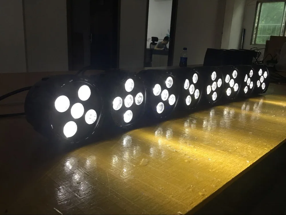 4PCS/ 5X12W led Par lights RGBW 4in1 flat par dmx512 disco professional dj equipment | Лампы и освещение