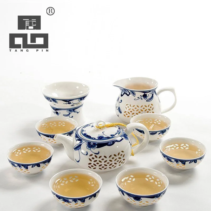 TANGPIN посуда для напитков Чайные И Кофейные Наборы сине белый керамический чайник - Фото №1