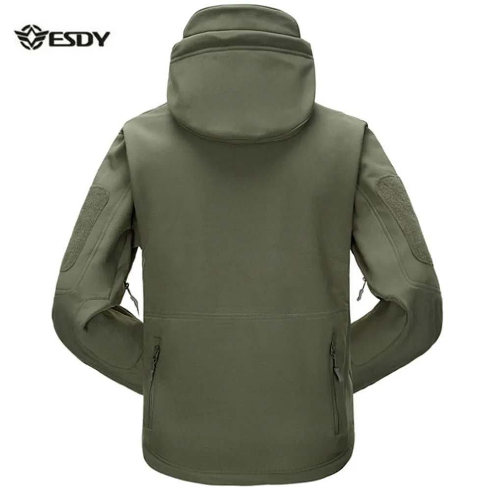 Мужская Уличная тактическая водостойкая куртка V5.0 из мягкой кожи акулы мужской