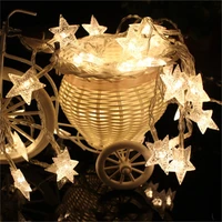 fair led string lamp five star led copper wire string light 3m 20leds 3v aa battery warm white holiday led string