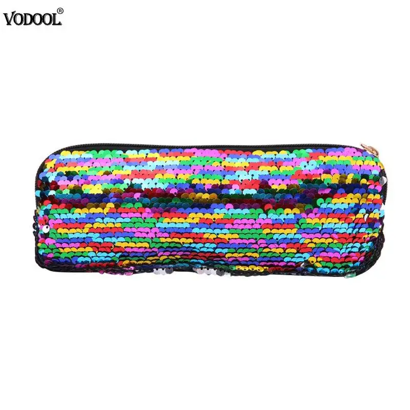 VODOOL блеск блёстки пенал Косметика Сумки для женщин обувь для девочек кошелек клатч ручка настольный мешочек офисные школьные принадлежности - Цвет: Multi