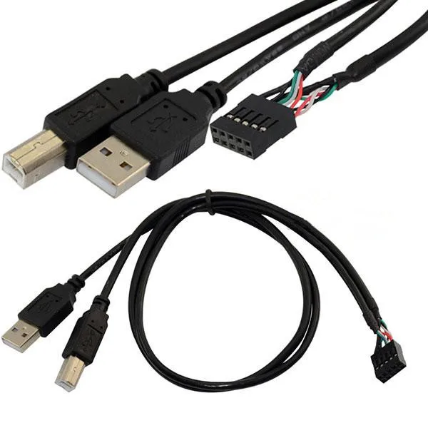 DuPont USB кабель Dual штекерным 10 P шины USB2.0 мужчин + B мужчина/DuPont 2x5pin мать|Соединители| |