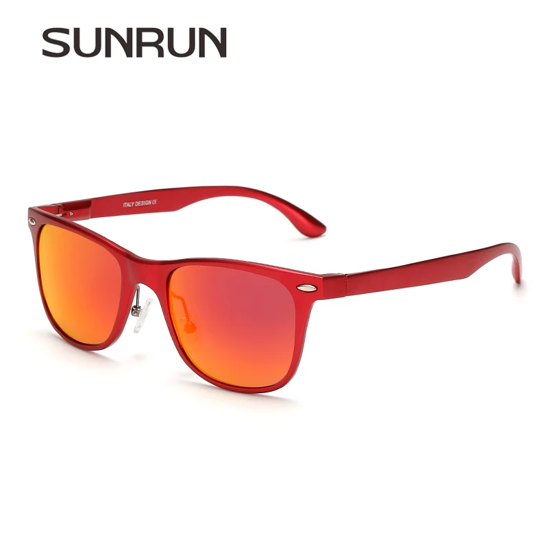 SUNRUN Для мужчин поляризованных солнцезащитных очков Алюминий магния зеркальные