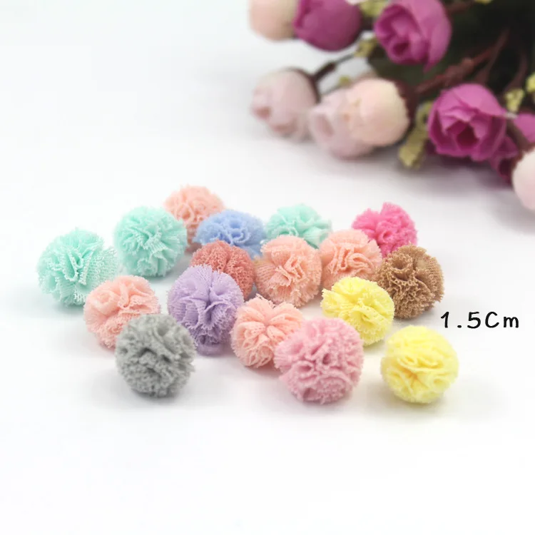 50 шт./лот mezcla de colores DIY malla bola para los niños сомбреро pelo зажим на молнии Wrong extraction y accesorios