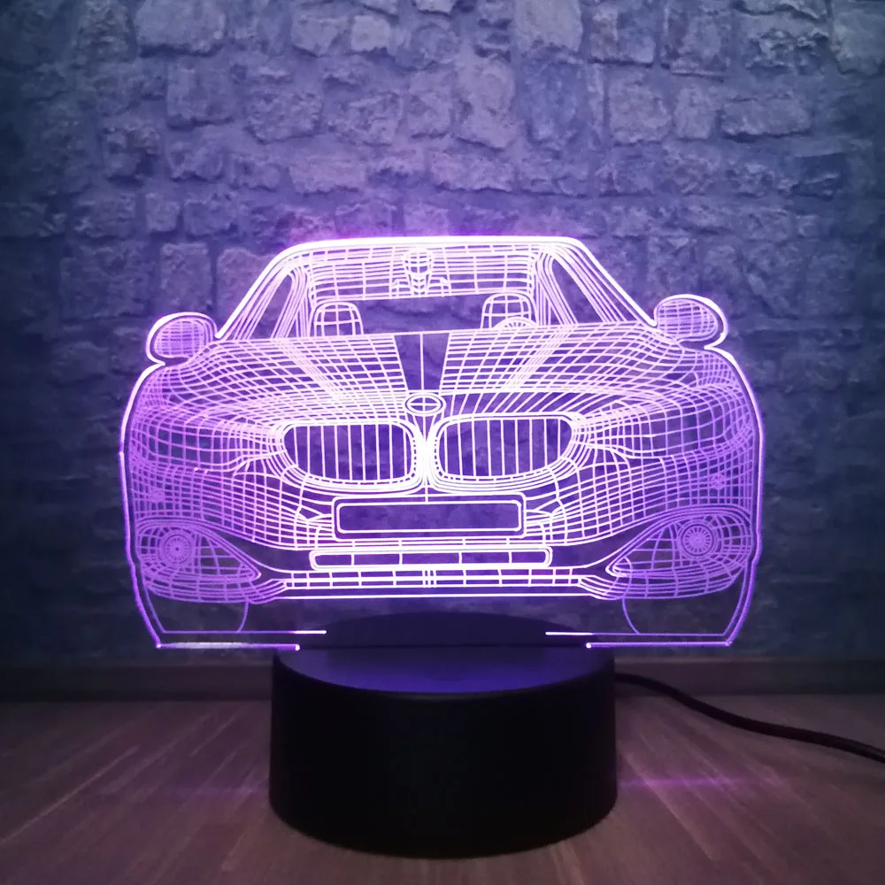 3D лампа для автомобиля разноцветная RGB светодиодный USB настольный ночник