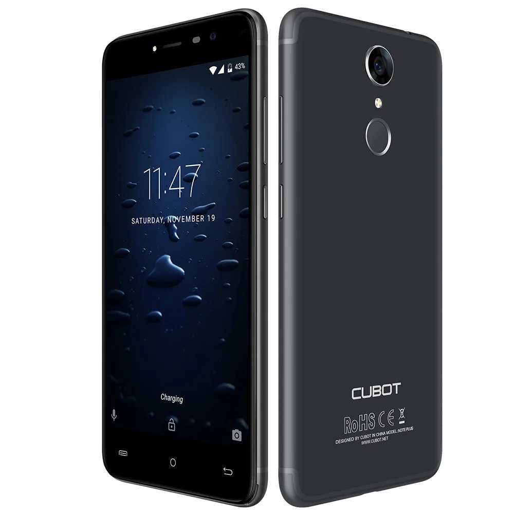 Cubot Note Plus 4G Smartphone 5.2 Inch Android 7.0 MTK6737T Quad Core 3GB RAM 32GB ROM 13.0MP Rear Camera Fingerprint Scanner | Мобильные