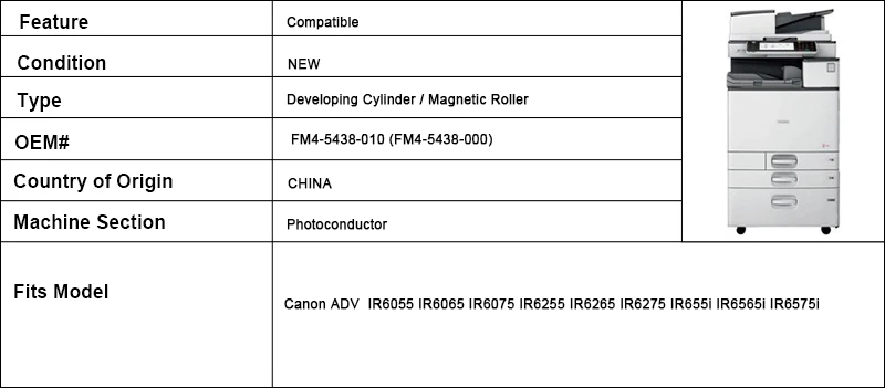 FM4-5438-010/FM4-5438-000 разработки цилиндр Магнитный Ролик для Canon ADV IR6055 IR6065 IR6075 IR6255 IR6265 IR6275 IR 6055