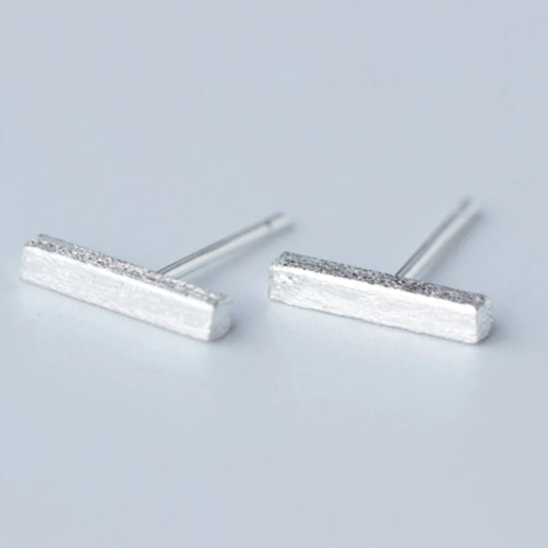 Short square Модные серьги из стерлингового серебра 925 пробы в стиле панк, простые серьги с Т-образным ремешком для женщин, серьги-гвоздики для ушей, хорошее ювелирное изделие, серьги с геометрическим узором - Окраска металла: Short square
