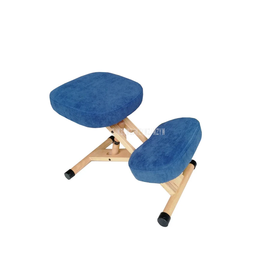 Blue-Flannelette Эргономичный стул на коленях деревянный Офисный Компьютерный стул поддержка осанки мебель эргономичный деревянный стул балансировка тела боль в спине - Цвет: Blue-Flannelette