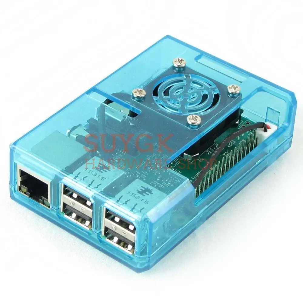 Raspberry PI 3 Model B+ Плюс Прозрачный чехол Корпус коробка для Raspberry PI 2, PI3 Модель B, PI 3B - Цвет: Blue