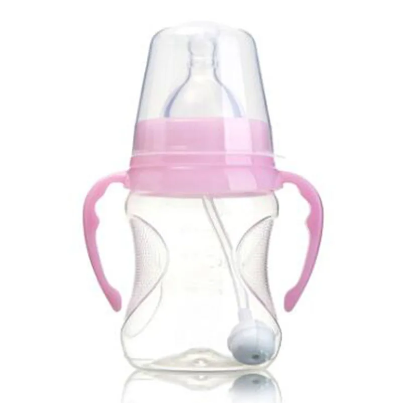 BP1027pink180ml 180 мл/240 мл/280 мл для новорожденных детей, бутылочка для кормления молока, полипропиленовая Бутылочка с силиконовой соской, антипылезащитный чехол и пластиковая антигорячая ручка - Цвет: BP1027pink180ml