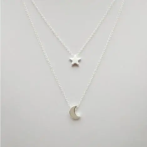 Супер модный многослойный простой: золото серебро позолота Двойная Цепочка