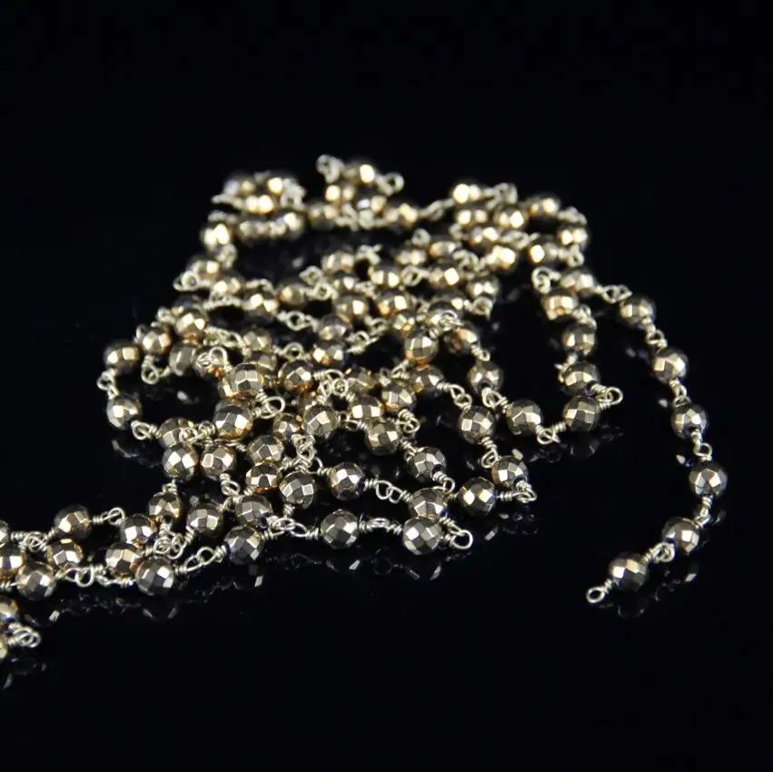 Позолоченные железные бусины из пирита 6 мм граненые круглые с проволочной